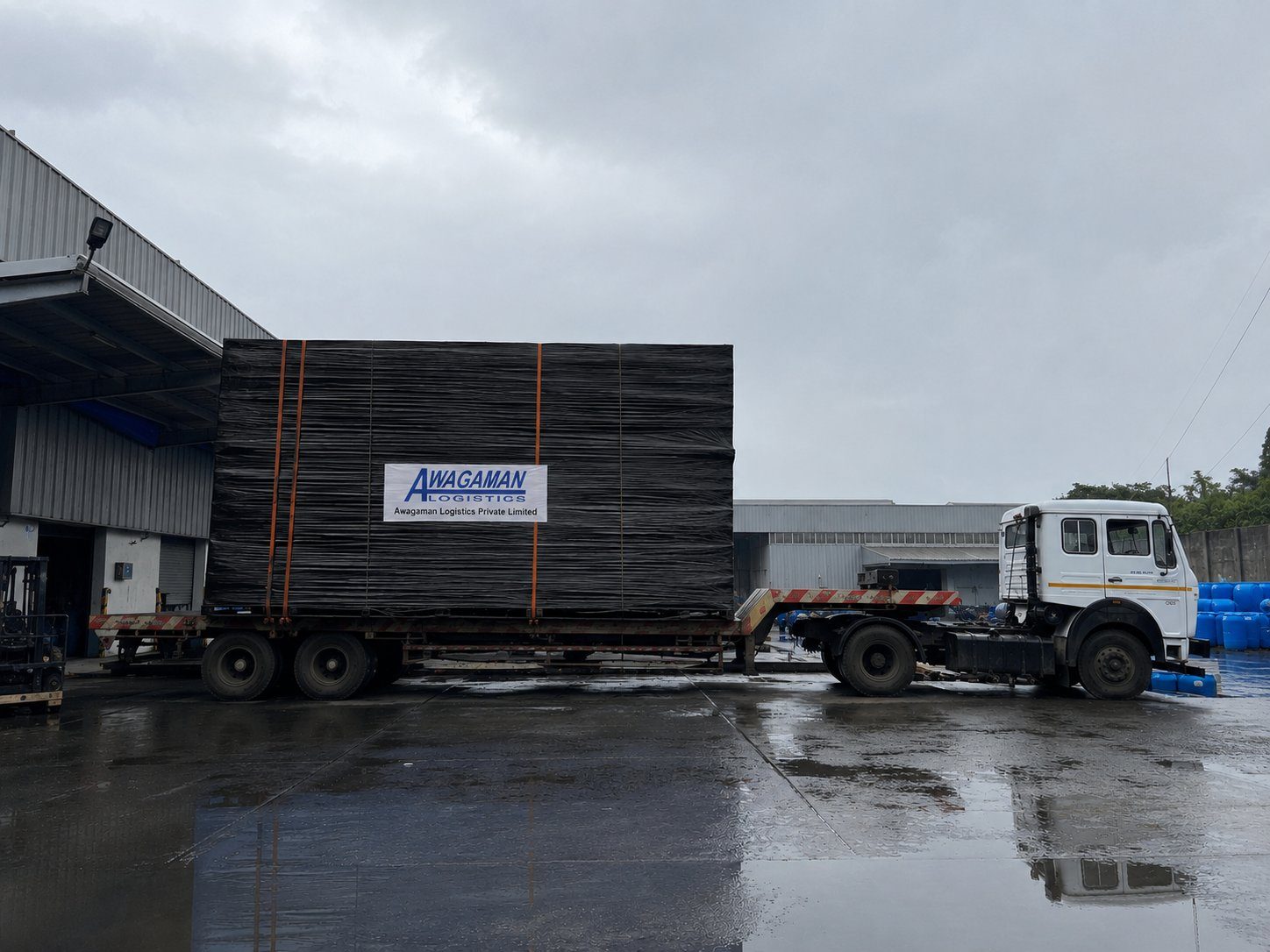 Trailer load consignment with Awagaman Logistics branding